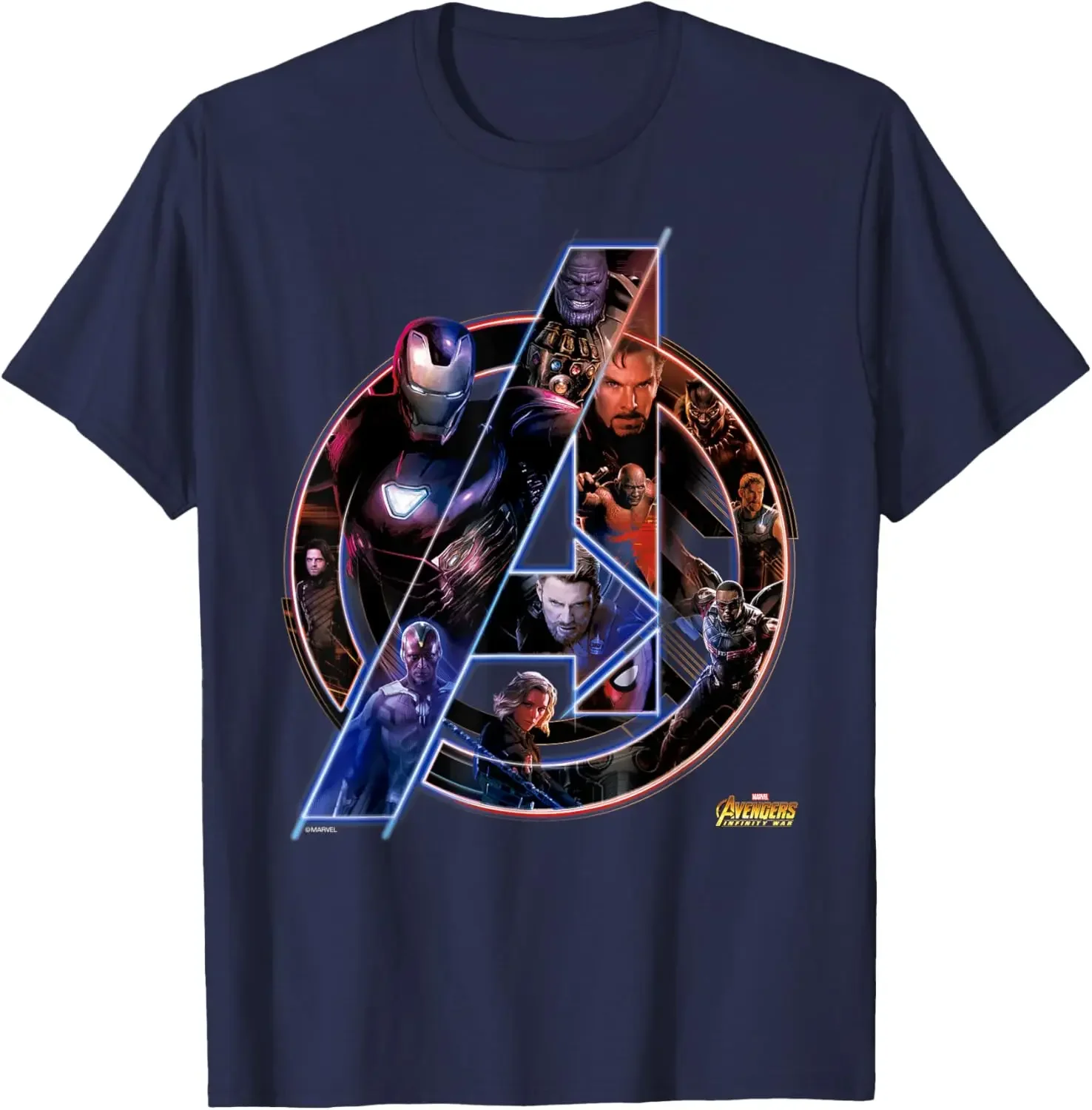 Marvel Avengers Infinity War Neon Team Short Sleeve T-Shirt