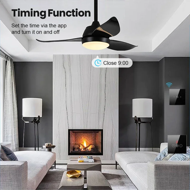 TNCE tuya Ceiling Fan Switch wifi EU/US, Intelligent Remote Timer And Speed Control, Smart Life app, Voice for Alexa Google Home