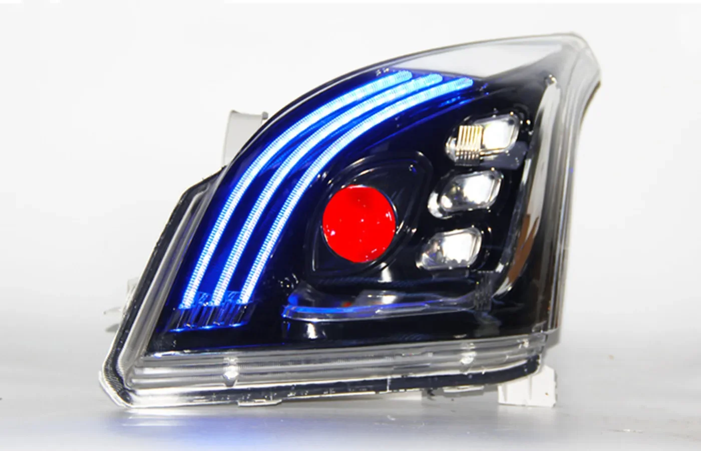 LED Front light Headlight for Toyota land cruiser Angel eyes Devil Eye DRL Daytime Running Light Turn signal with Projector Lens