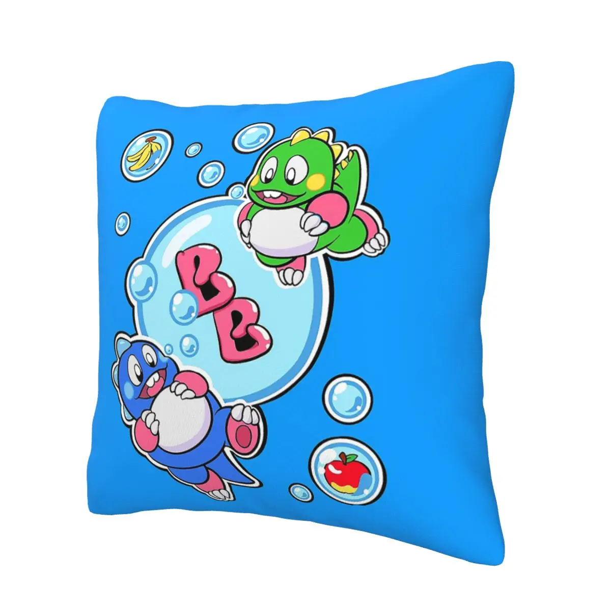 Retro computer game Bubble Bobble gaming geek gamer cute dragon Soft Cushion Cover Decoration Pillow Case Cover for Sofa Printed