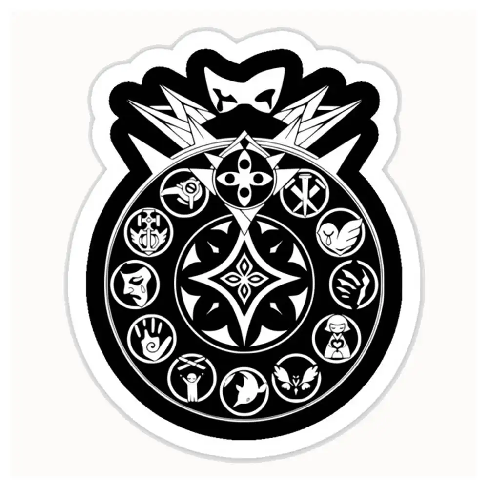 Genshin Impact Fatui Harbingers- White Waterproof Stickers For Decorating Car Windows Motorcycles And Computers.