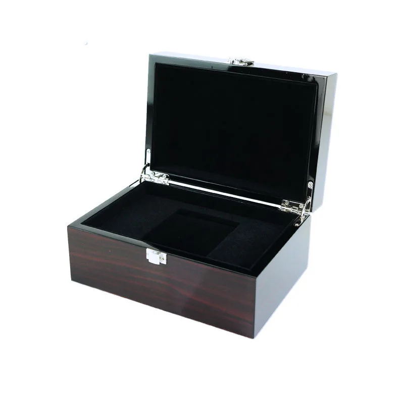 Black Glossy Paint Boutique Packaging Gift Box Watch Box Large Single and Double High Gloss Painted Wooden Box Gift Box