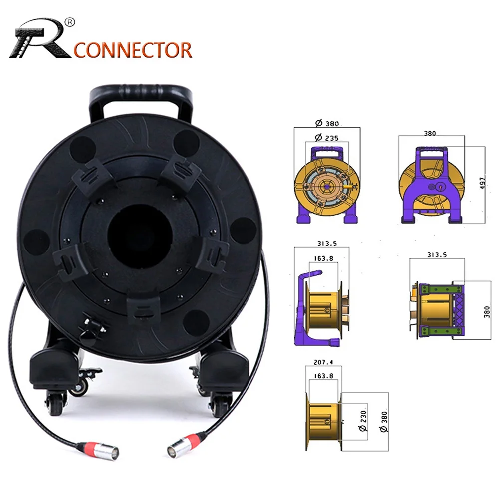 UTP RJ45 Cat.5E Outdoor Ethercon Ethernet Network Extension Cable with PCD380 Reel Drum with Wheel for LED Display Connection