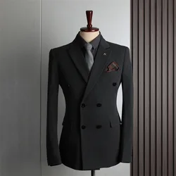 CL3022 groom double-breasted suit men's formal business casual fashion wedding small suit