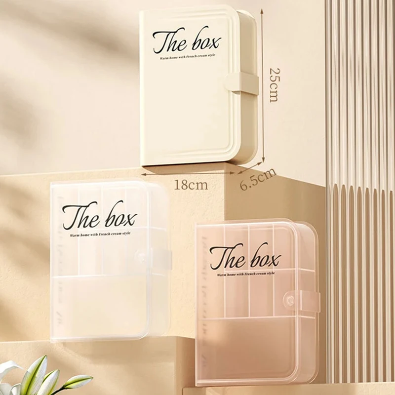 Book Shape Desktop Storage Box Dustproof Data Cable Charger Organizer Box Multi Grid Stationery Storage For Office Home Sorting
