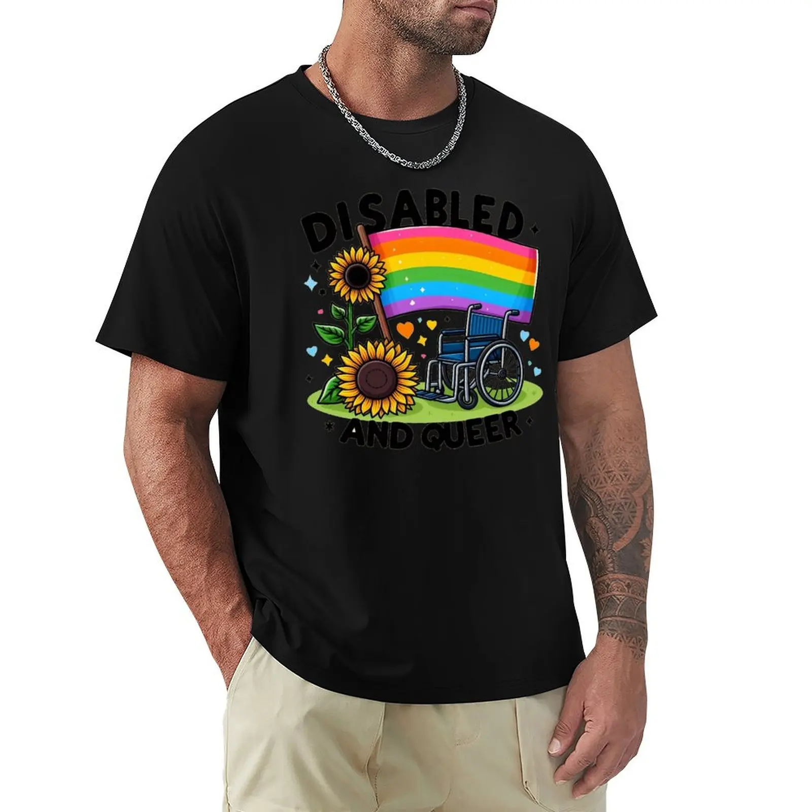 Disabled and queer T-Shirt t shirt for man T-Shirt