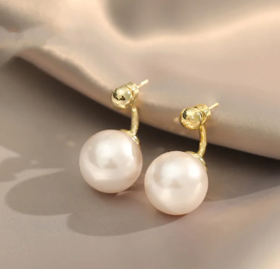 New Fashion French style Simple Big Pearl Pendant Earrings Jewelry For Women‘s Eardrop party Girl’s Luxury Custom Jewelry - Detail 1