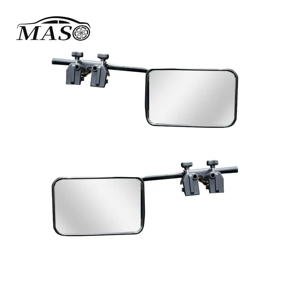 Pair Universal Caravan Trailer Car Towing Mirror Adjustable Tow Mirror Extension Strap Side Rear View Mirrors