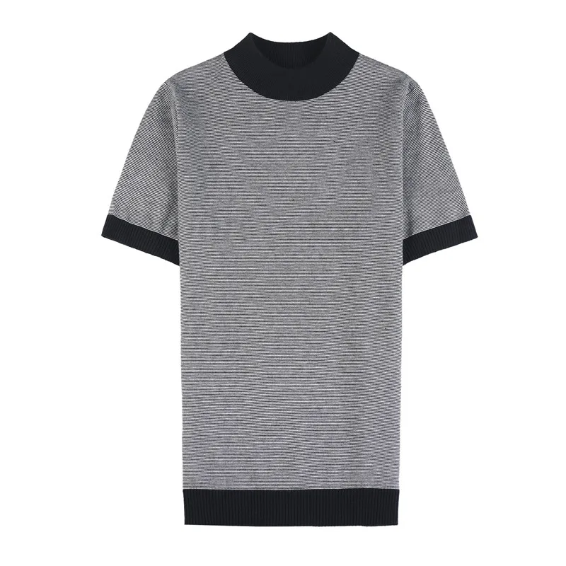 Dolcevita maglione manica corta abbigliamento uomo autunno nuovo coreano Slim Fit Casual lavorato a maglia maglioni da uomo Big Size Pull Homme 4XL-M