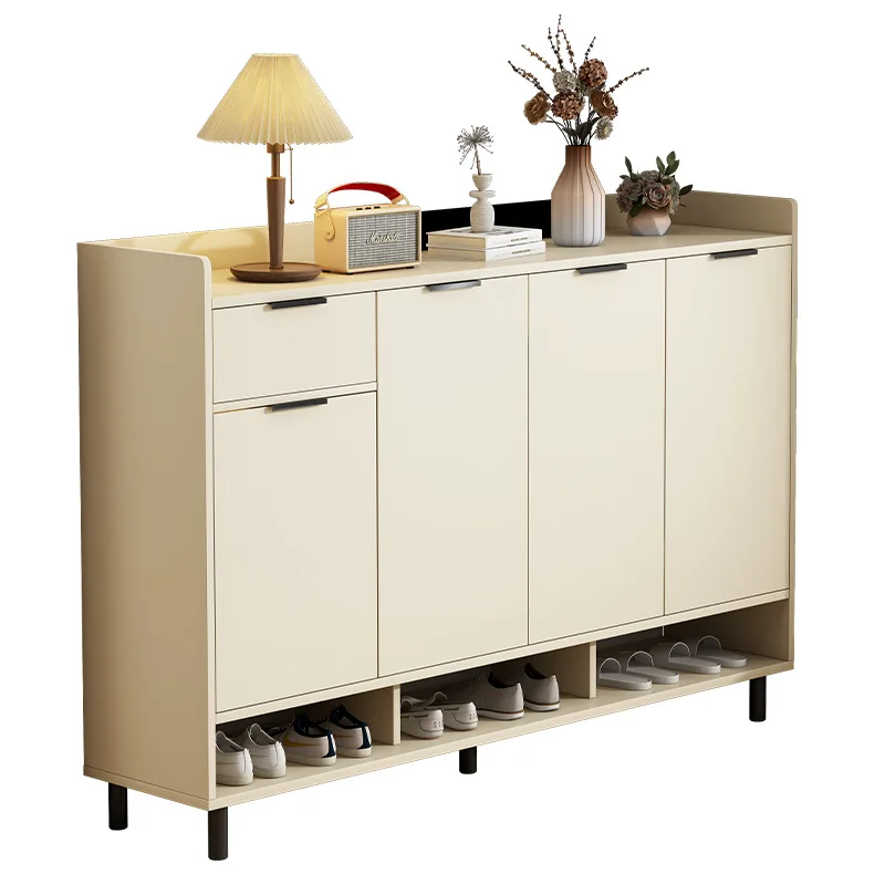

Cream wind shoe cabinet entrance household indoor large-capacity multi-layer porch cabinet outer corridor balcony simple shoe