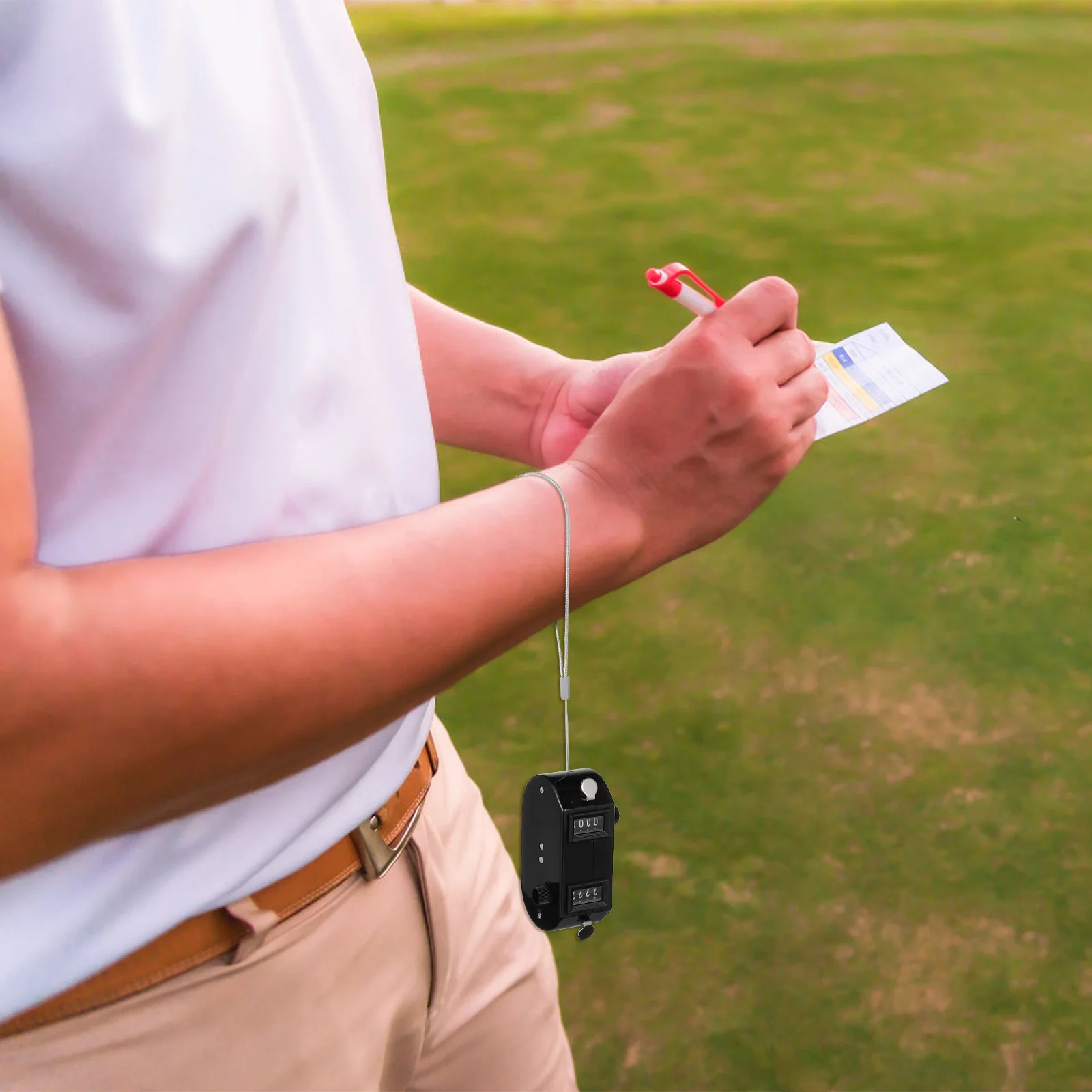 

Dual 4- Mechanical Handheld Tally Clicker Black Compact Durable Easy-Press Button Sports For Baseball Golf