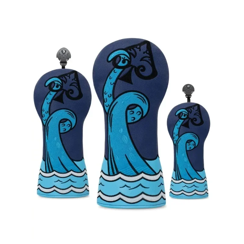 Blue Ocean Wave Design Golf Protective Cover - Dustproof, Fashionable, Durable, Providing Best Protection for Clubs.