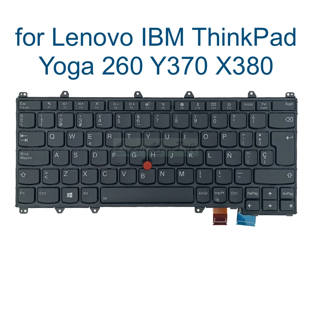 

Spanish Backlit Keyboard for Lenovo ThinkPad Yoga 260 Y370 X380, Thinkpad S1 Yoga 4th Yoga 370 Y260 ST084 01HW625 SN20P38636 New