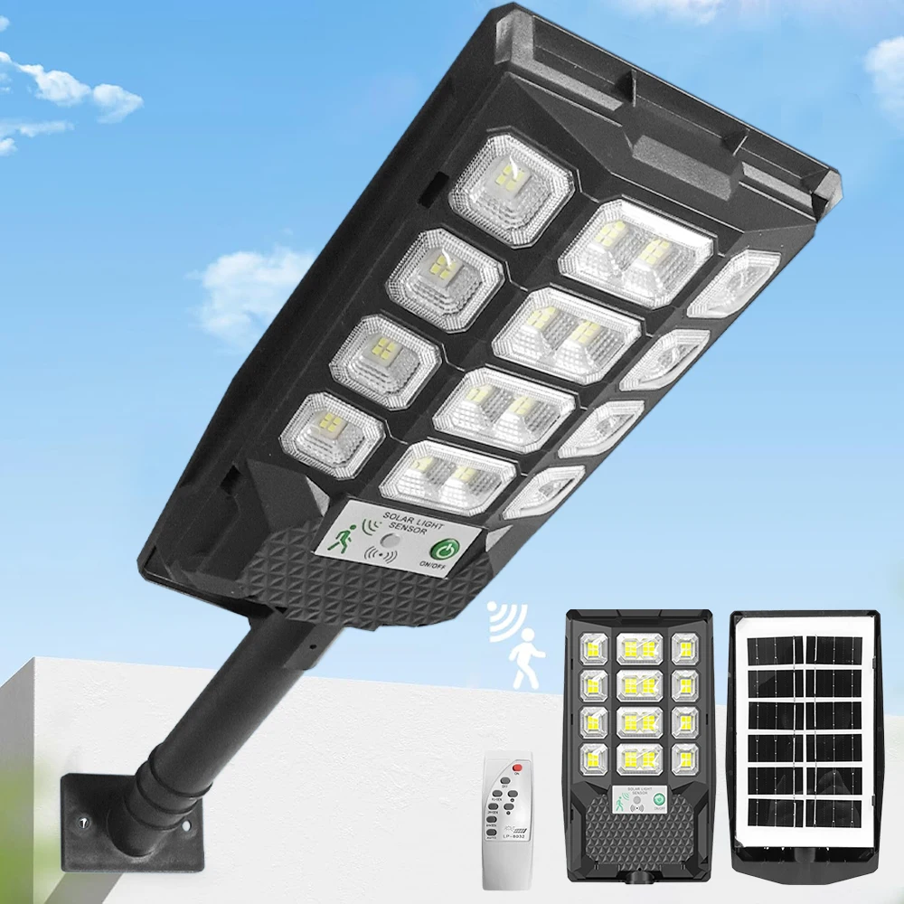 Superhelle LED-Solarlampe für den Außenbereich mit Dämmerungssensor, Bewegungsmelder und Wasserschutz für Garten, Hof und Garage