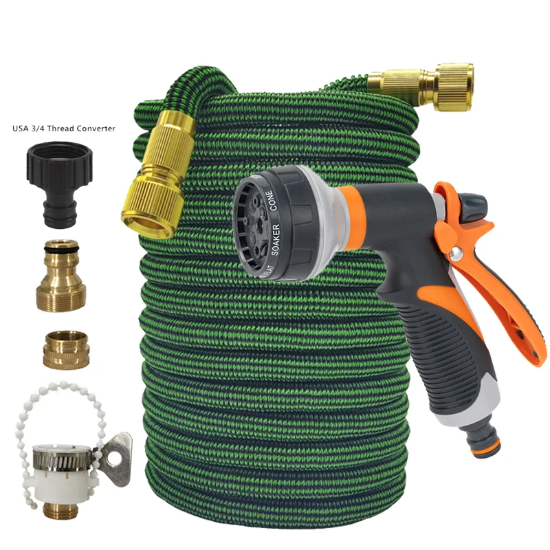 25-125FT Flexible Expandable Garden Hose High-Pressure Nozzle Multifunctional Water Gun Car Wash Hose Garden Supplies