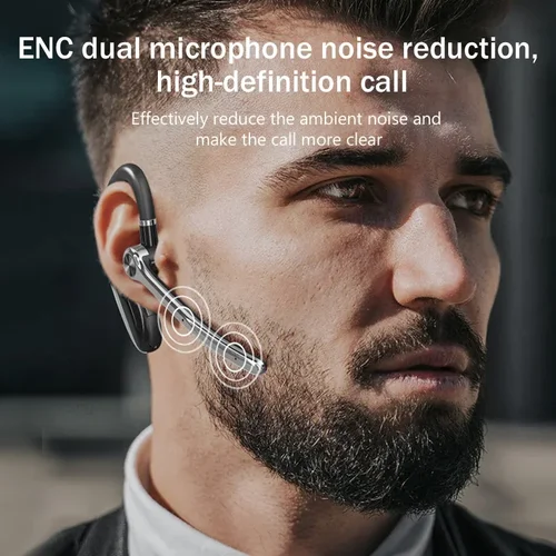 Imagen 2 del producto EARDECO auriculares inalámbricos portátiles con Bluetooth, gancho para la oreja, reducción de ruido, Auriculares deportivos para correr, auriculares para juegos de negocios