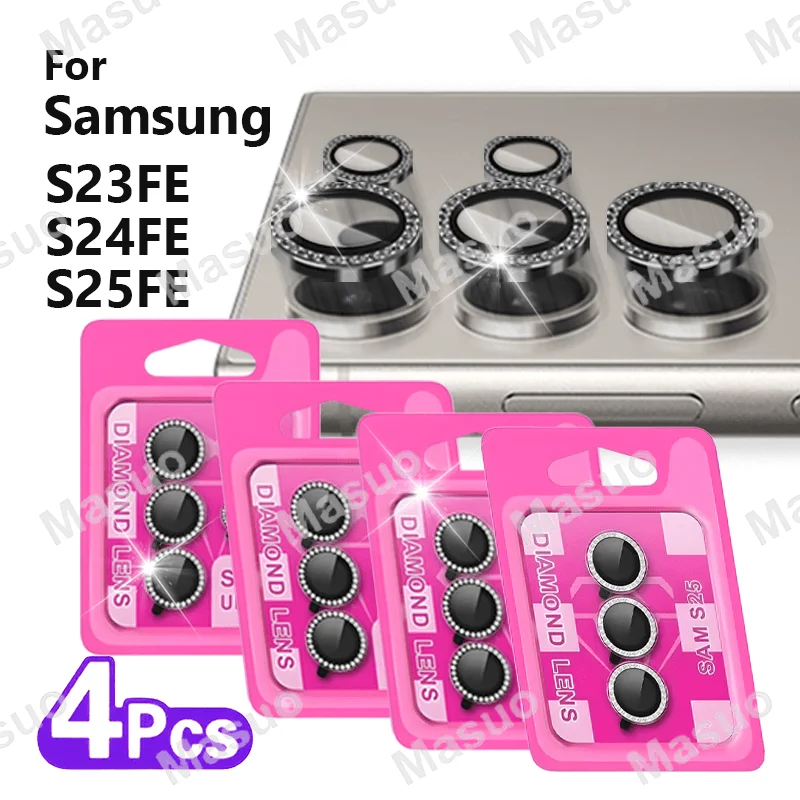 

4PCS for Galaxy S25FE/S23FE Eagle Eye Drilling Lens Protective Film, Ultra-Durable Metal Lens Protection Ring, Scratch-Resistant