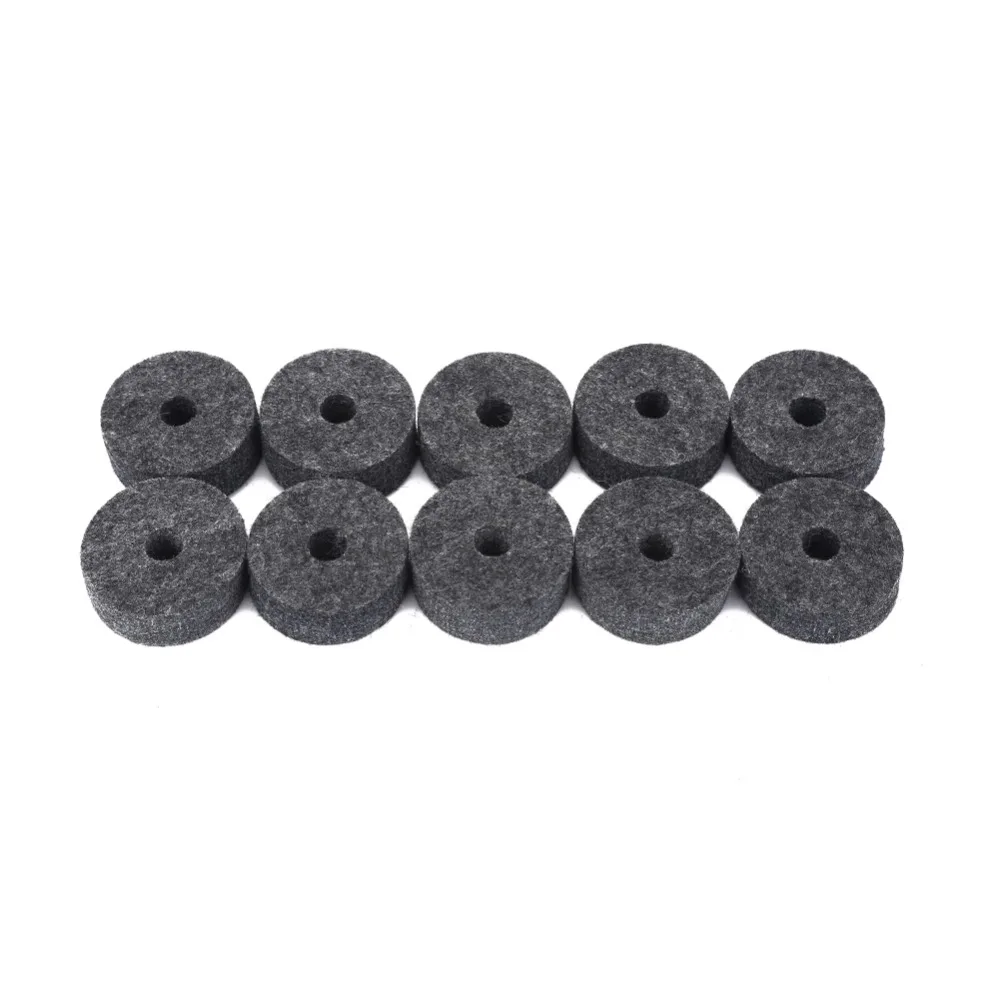

10PCS Convenient 40mm​ Cymbal Felt Pads ​Round ​Gray/Black​ ​Cymbal Felt Washer Felt Washer Set​ ​Frame Drum Accessories​