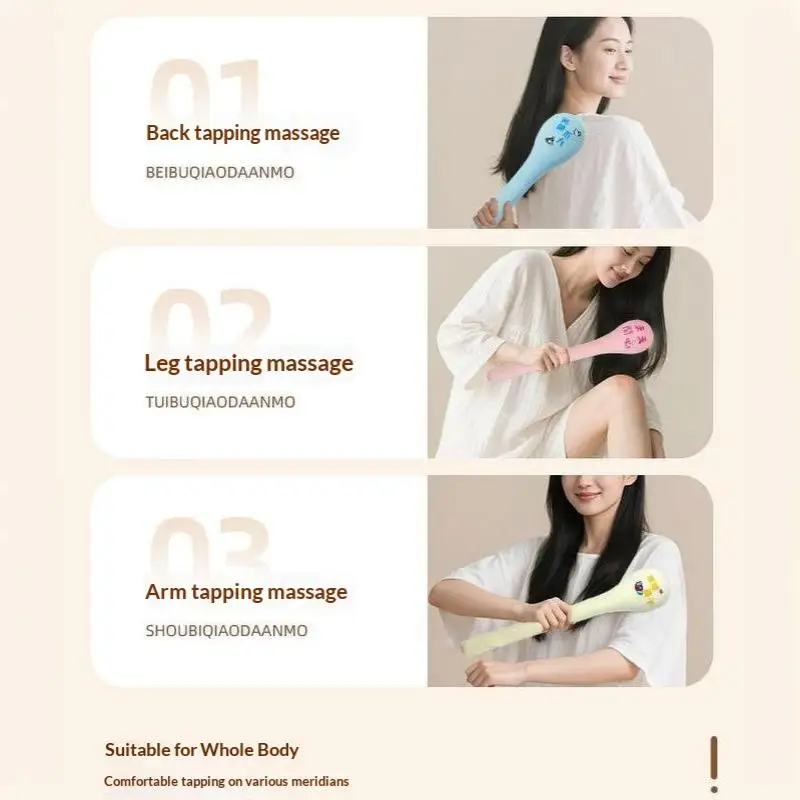 High Elasticity Slap Massager 1Pcs Soft Plush Fu Pattern Massage Pat Ideal Holiday Gift for Family Friends Relaxation