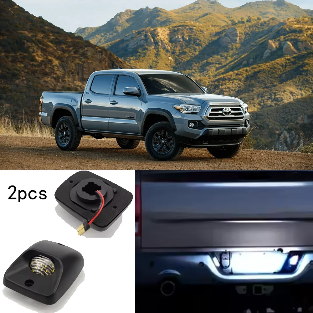 

2pcs are applicable to Toyota Tacoma 1995, 1996, 1997, 1998, 1999, 2000, 2001, 2002, 2003 and 2004 LED license plate lights