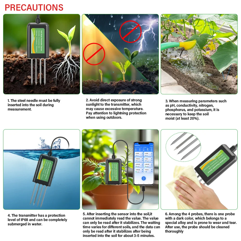 YAGO Soil Sensor 8 in 1 for Agriculture pH EC Moisture NPK Tester Android/HarmonyOS USB Smart Soil Meter for Precision Farming