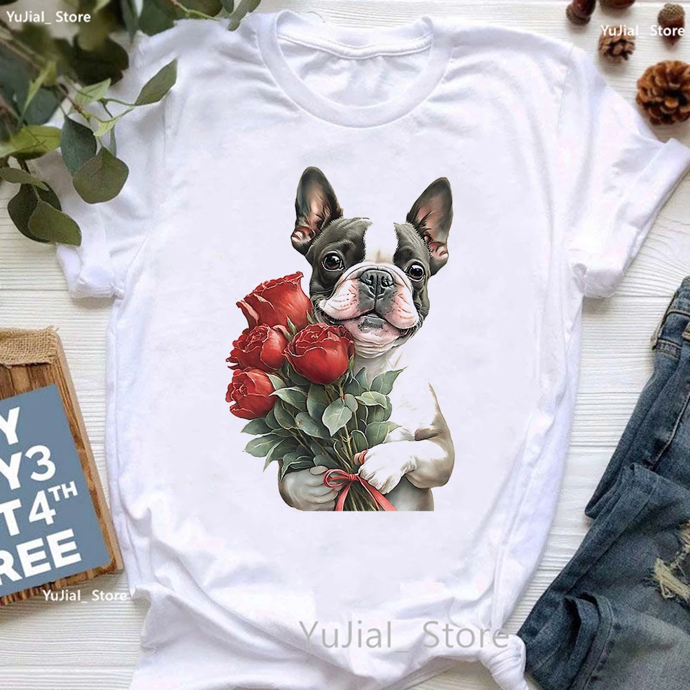 

Boston Terrier Animal Print T Shirt Girls Watercolor Dog Lover Tshirt Women Summer Fashion Tops Tee Shirt Femme