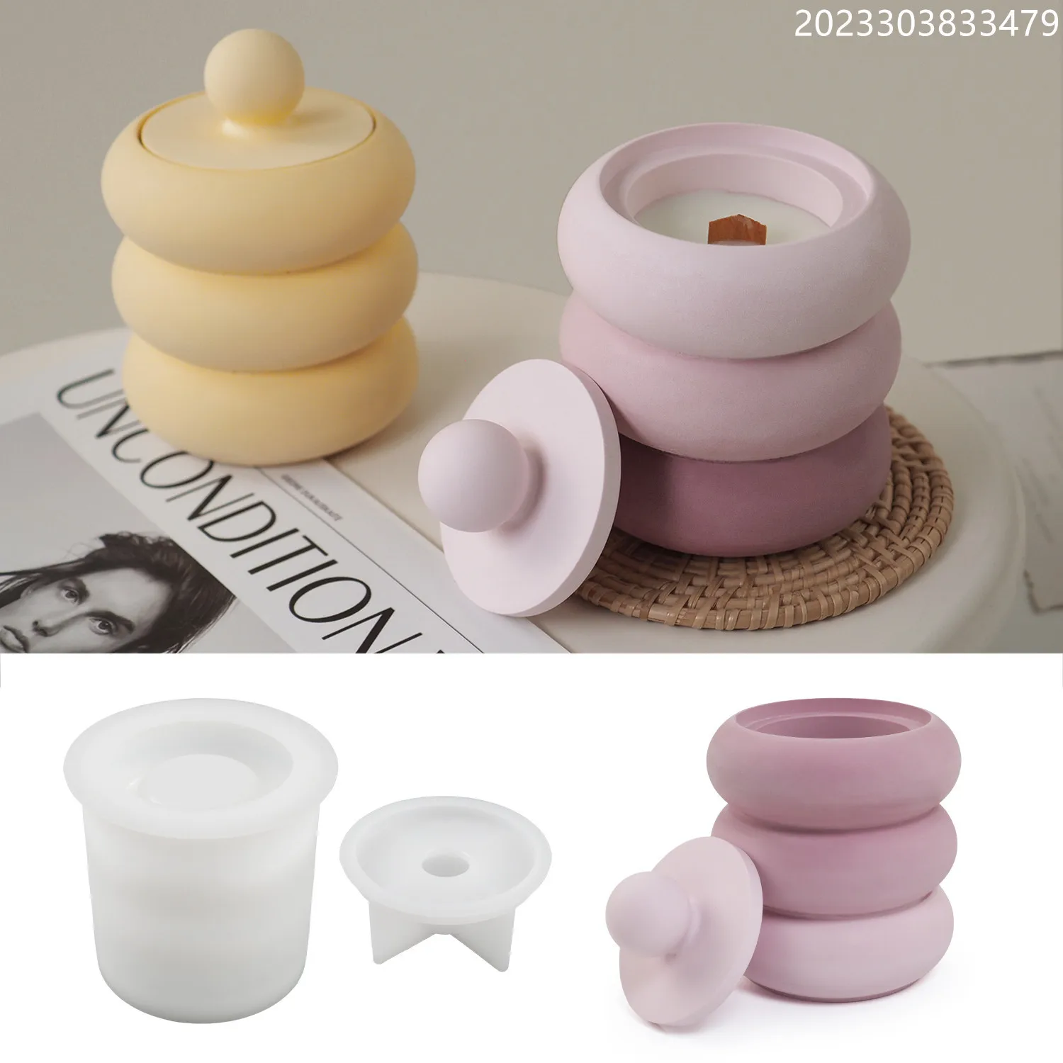 Diy Gypsum Cement Aromatherapy Candle Cup Molds Stacked Cups Gypsum Mirror Silicone Mold Creative Ornament Making Mould