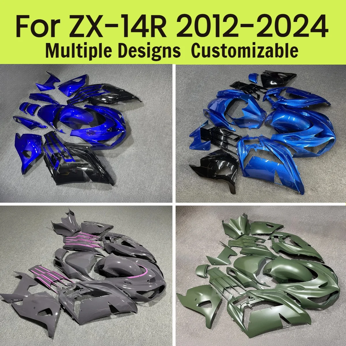 

Комплект обтекателей для мотоцикла Kawasaki ZX14R 2012-2024, изготовленный методом литья под давлением из АБС-пластика, для кузова мотоцикла ZX 14R 12-24