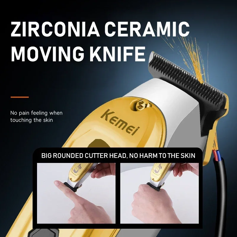 Kemei Professional Hair Clipper for Men LCD Display USB Charging Cordless Hair Cutting Machine Hair Trimmer Machine KM-PG1947