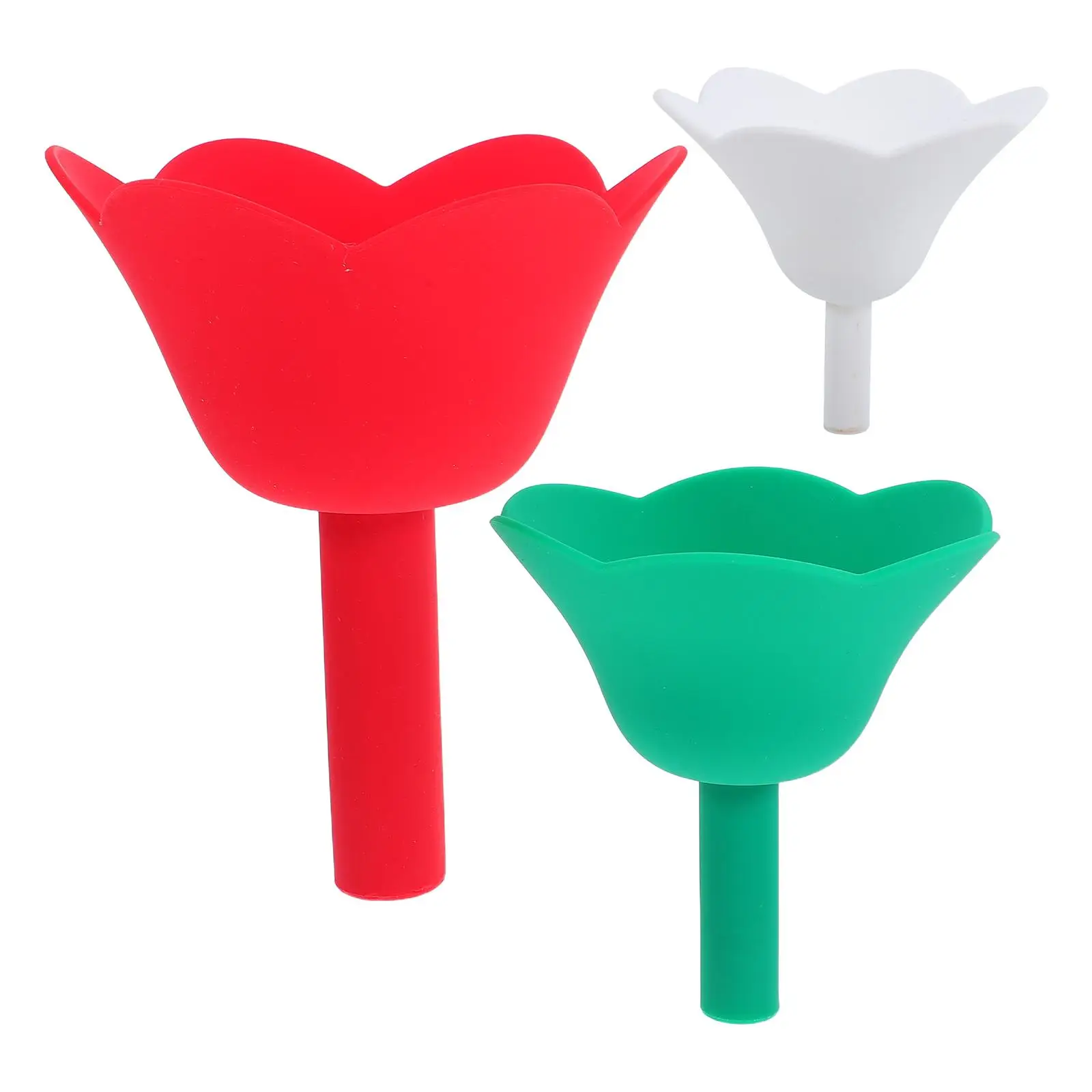 3 Pcs Oil Funnel Silicone Flower Shape Kitchen Tool for Liquid Transfer Spillproof Grade