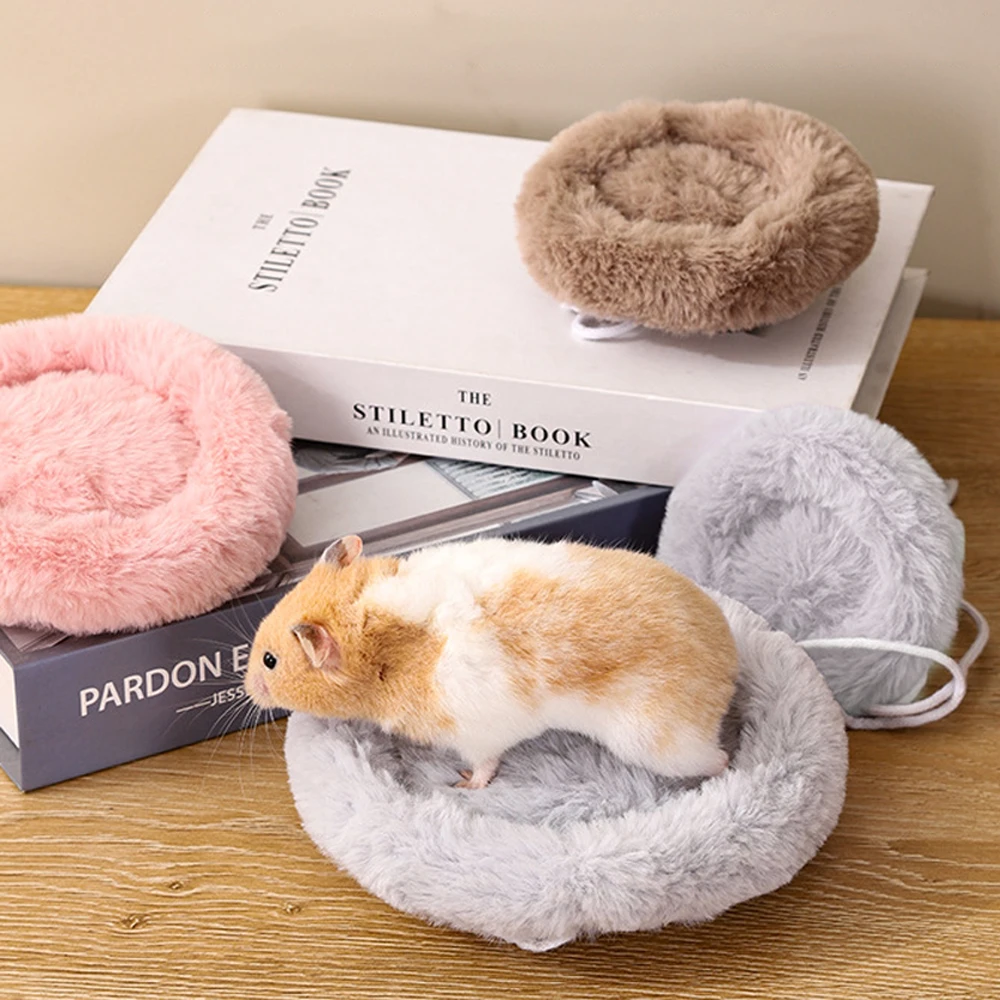 Autumn Winter Round Warm Hamster Nest Mat Bed for Small Animals Hedgehog Squirrel Mice Rats Guinea Pig Cushion Bed Pet Products