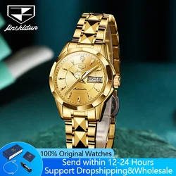JSDUN 8936 Original Elegant Mechanical Woman Wristwatch Week Date Display Automatic Watch For Women Luxury Waterproof Watches
