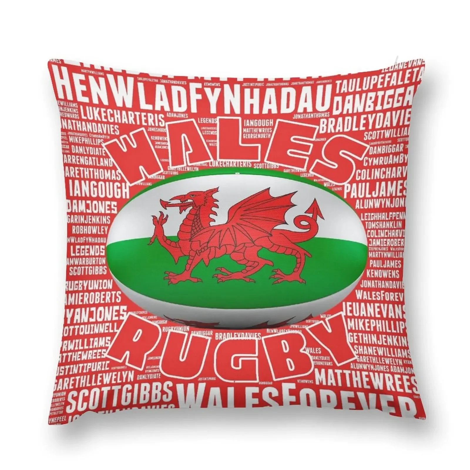 Wales Rugby Legends Throw Pillow Custom Cushion Photo Cushions For Sofa pillow