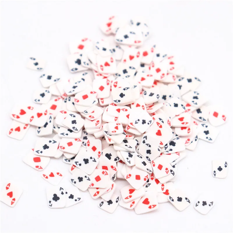 5mm Mixed Polymer Clay Particles Slices Ace Poker Playing Cards Soft Slices Diy Mobile Phone Case Earrings Jewelry Accessories