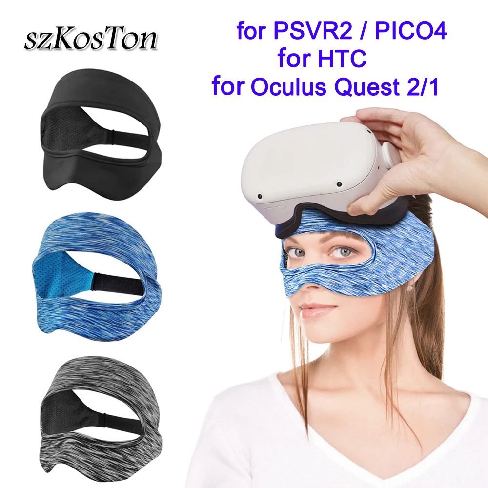 VR Eye Mask Cover for Meta Quest 3 Quest 2 PICO 4 Accessories Breathable Sweat Band Adjustable Sizes VR Headset Cover Pad