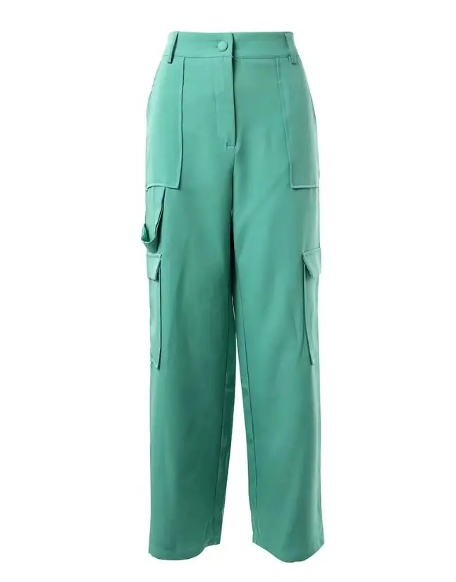 Nuovi pantaloni Cargo pantaloni donna a vita alta a gamba larga pantaloni donna tasche moda pantaloni Joggers Y2k Streetwear 2023 estate