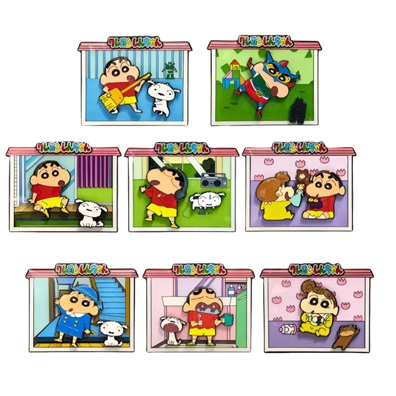 

Crayon Shin-chan Kasugabe House Badge Series загадочная Женская модная коллекция игрушек коробка сюрпризов праздничный подарок