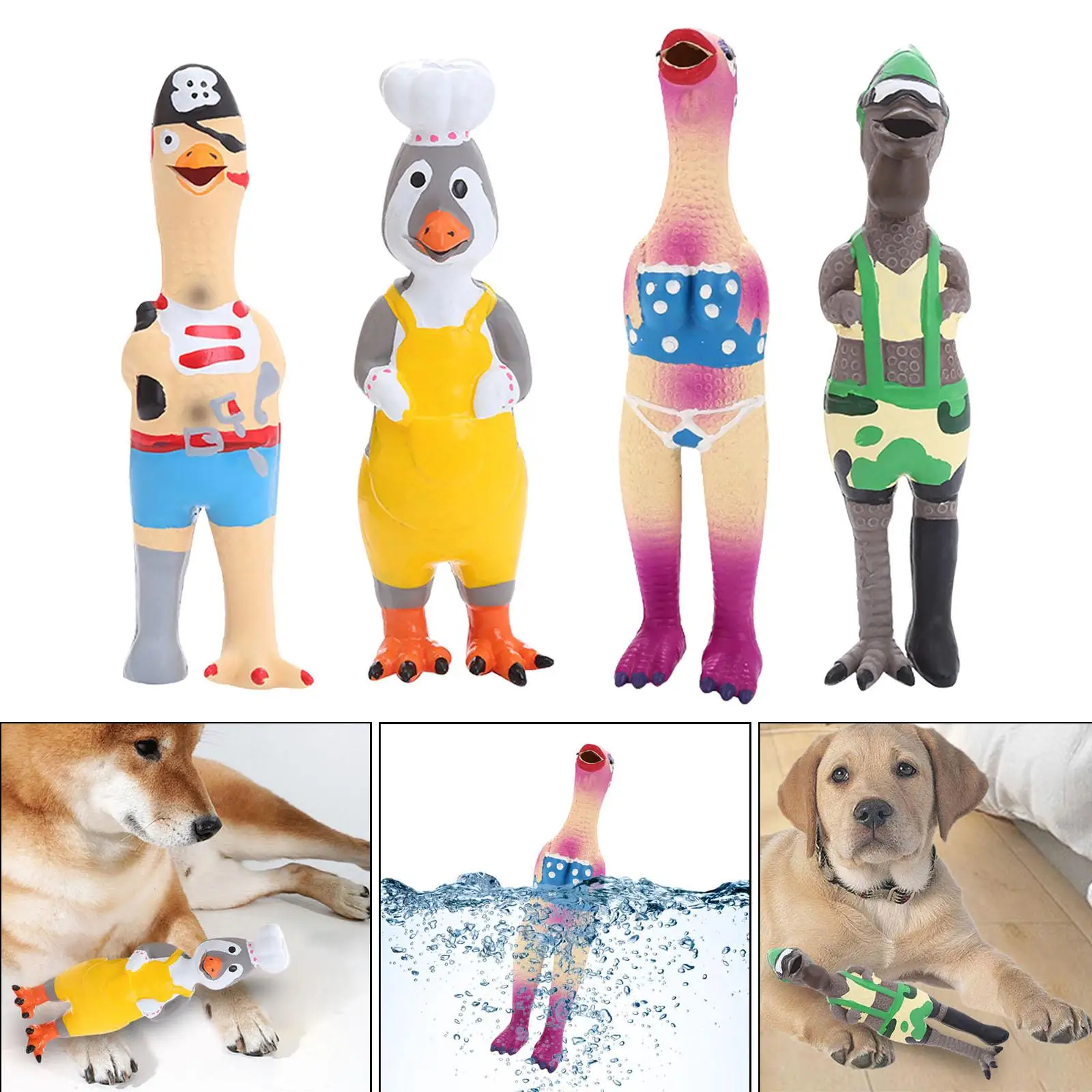 Latex Chicken Squeaky Dog Toy for Kids, Adults Funny Dog Chew Toy, Outdoor Games