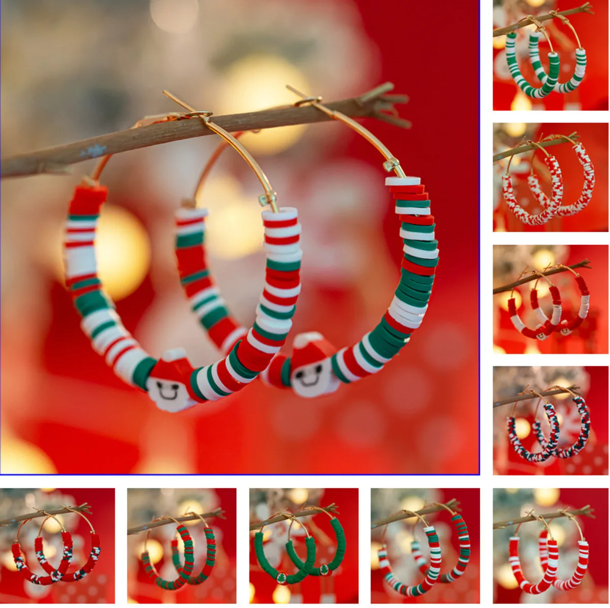 

Salircon Simple Colorful Soft Pottery Snowman Piercing Circle Earrings Woman 2024 Christmas Day Hoop Earrings New Year Jewelry