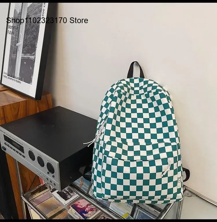 Male Middle School Students Plaid Schoolbag Junior High School Students Handsome 2022 New Ins Style Japanese Backpack