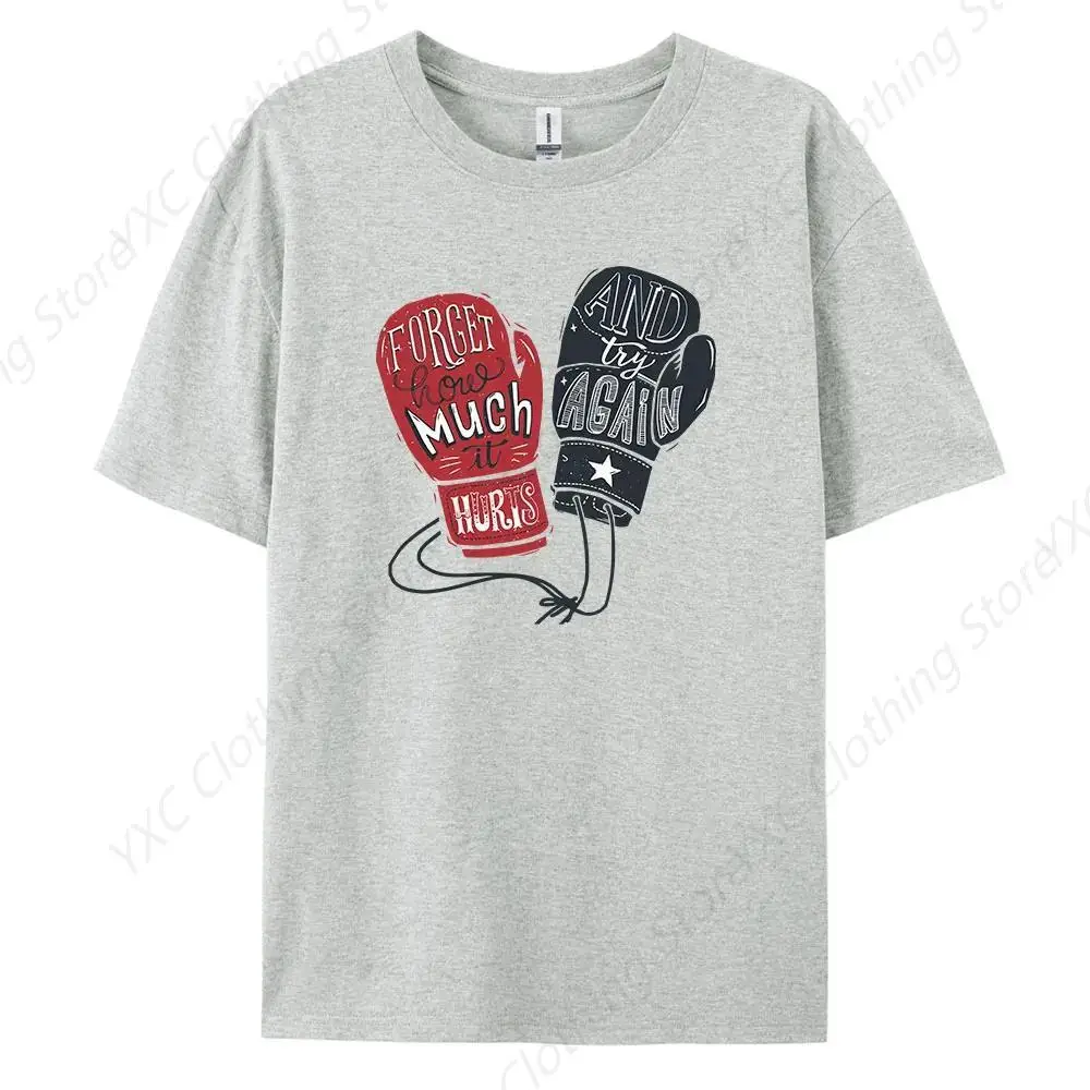 Boxing Vintage Classic and Casual Cotton Tee Men's T-shirt- Short Sleeve Crew Neck Soft Fitted Tees S - 6XL Fresh Classic Basic