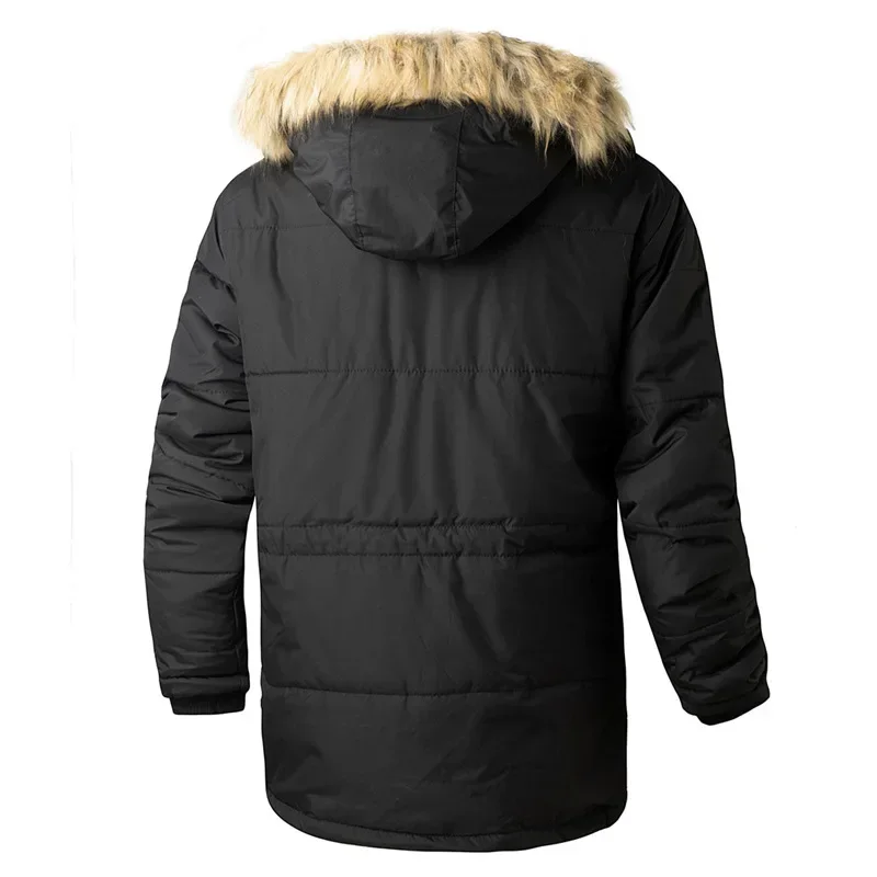 2023 Winter Hooded Cotton-padded Men's Warm and Fleece Coat Thickened Cotton-padded Men's Large Size Cotton-padded Jacket