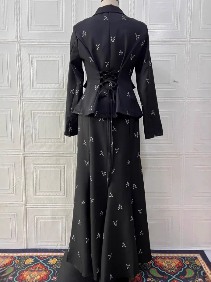 Ele Long Sve Suit Jaet Jupe Taille Haute Ensemble Deux Pièces pour Mariage Par Banquet Usage Quotidien Fibre De Polyester