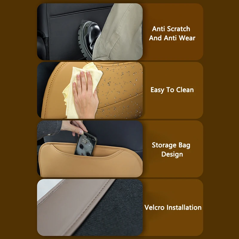 QHCP Car Seat Anti-Kick Mat Leather Rear Air Outlet Anti-kick Mat Seat Anti kick Pad Fits For Lexus RX 2023 Interior Accessories