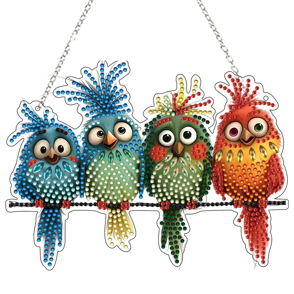 

DIY алмазная живопись наборы венок, специальная форма горный хрусталь подвесной орнамент Алмазные художественные оконные подвески для подарка домашний сад