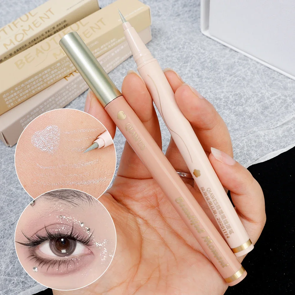 1pcs Ultradunne Liggende Zijderups Eyeliner Potlood Sneldrogend Niet Bloom Natuurlijke Eyeliner Vloeibaar Potlood Ogen Make-Up Cosmetica gereedschap