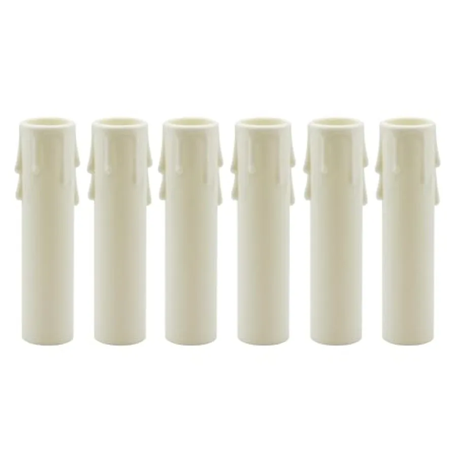 

4 Inch Tall Drip Look Candle Socket Covers for Chandeliers - Candelabra Base 6 Pack