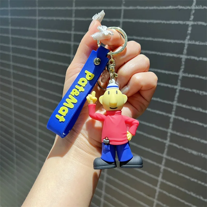 Funky Style Silicone Doll Cartoon Brother Keychain, Cute Dumb and Smart Key Ring