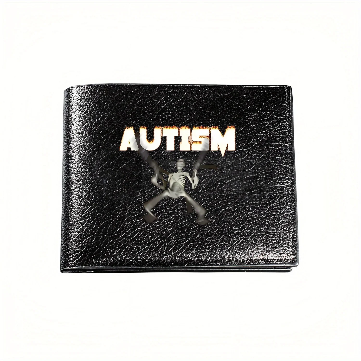 

Autism Awareness Skeleton Guitarist Graphic Print Business Mens Casual Elegant Simple Practical Quality Wallet Stylish Printing