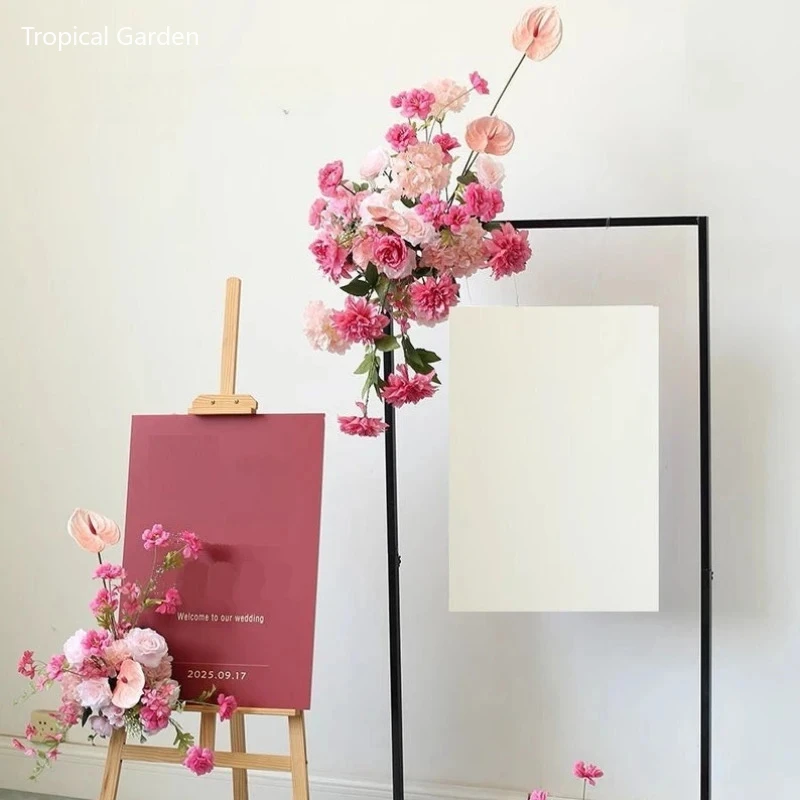 

Розовые шелковые цветы, свадебные украшения, искусственный цветок, арка, цветочная композиция, знак приветствия, декор, аксессуары для дома